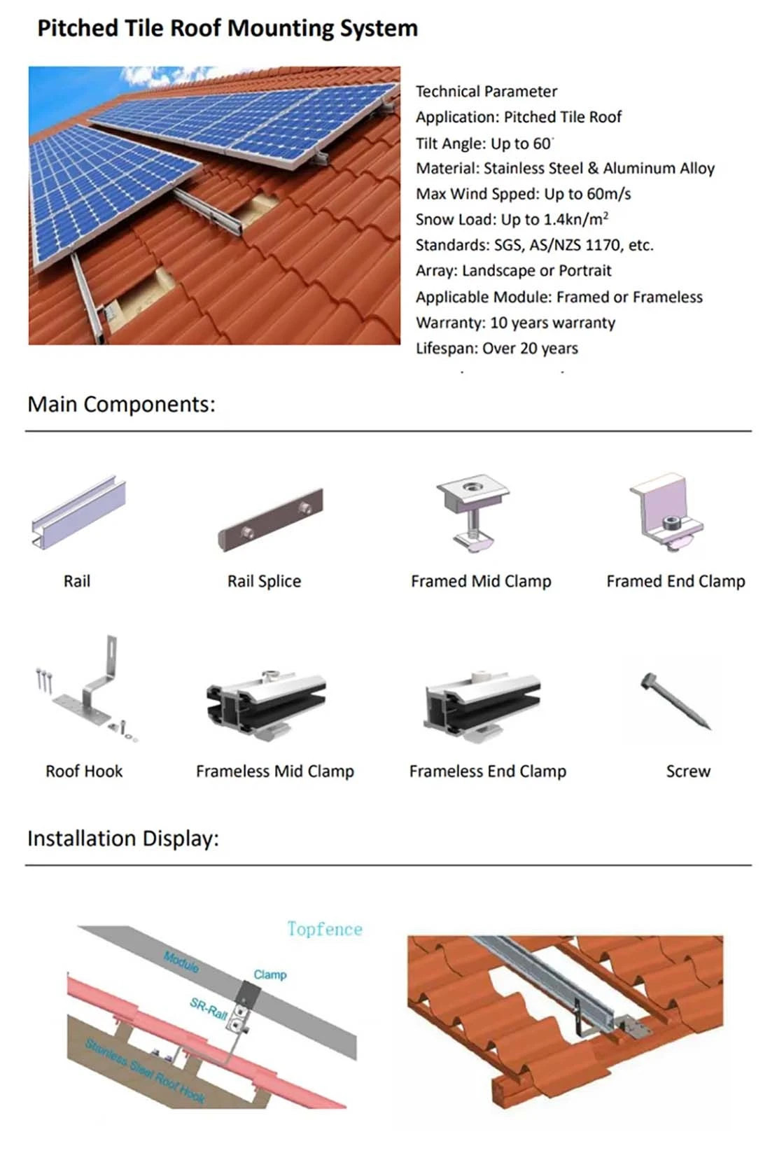 Tile roof solar mounting description Tile roof solar mounting description